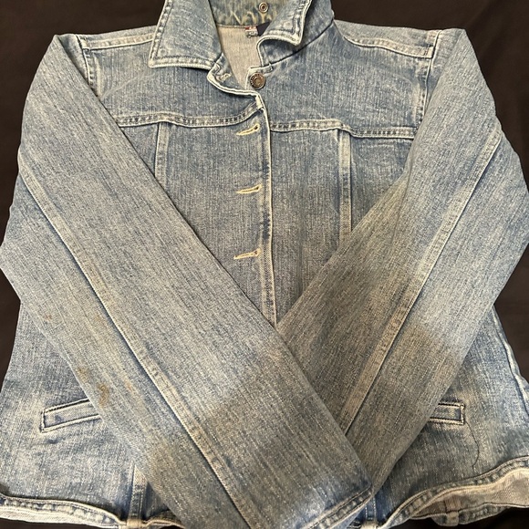 old school Tops - Old school womans vintage lamb skin jean jacket size medium
